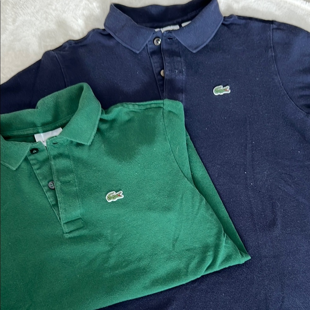 Lacoste Kids Polo Shirts - Navy and Green